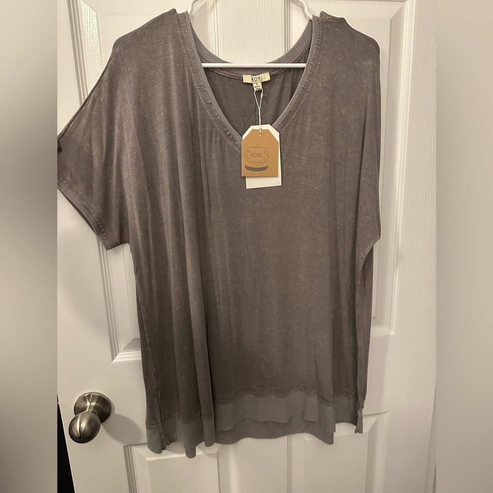 Grey Acid Wash Top